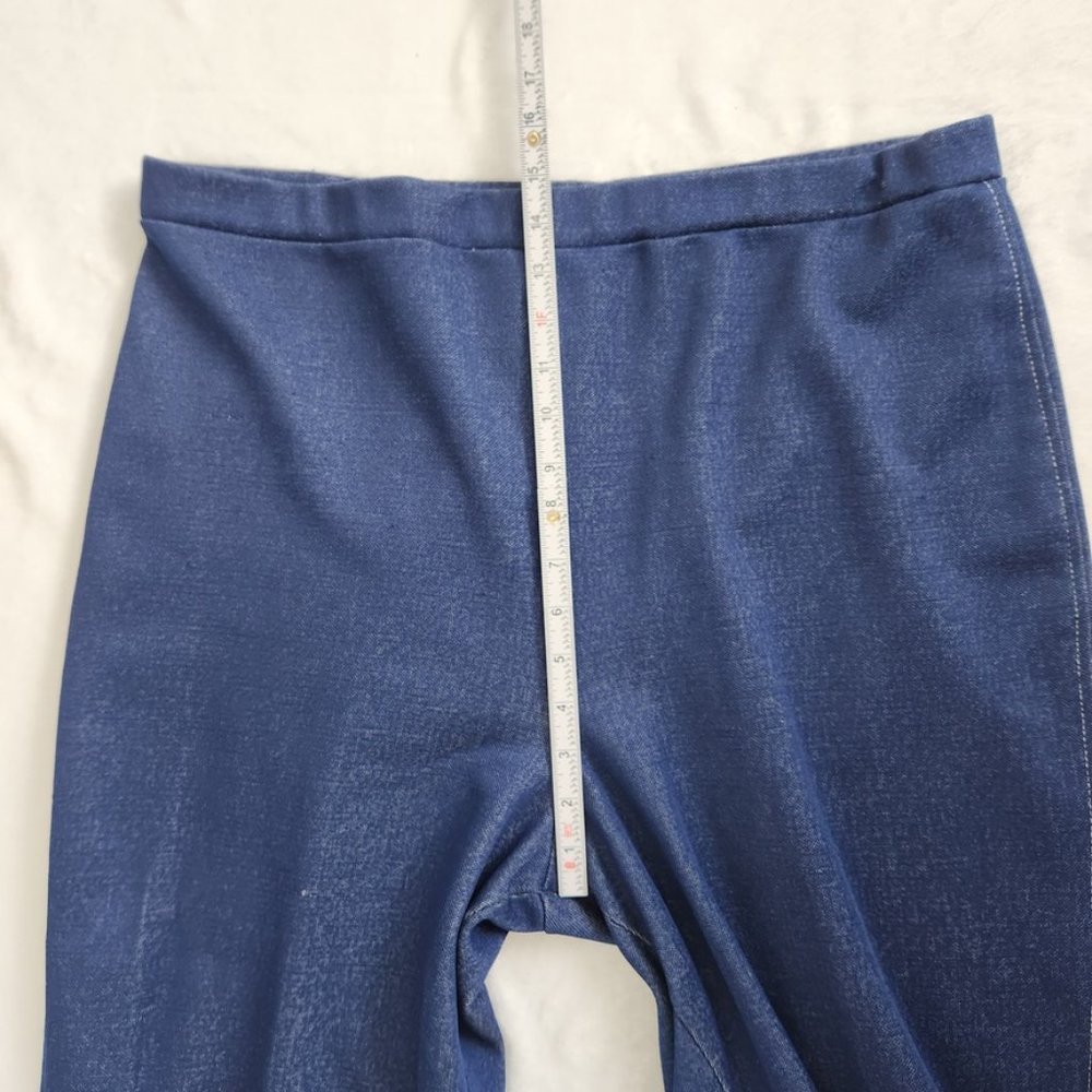 Vintage 80s Cricket Lane Denim Look Pants Stretch Dark Blue // Size 20 - Picture 9 of 11